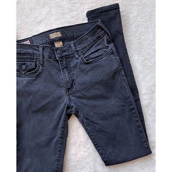True Religion Halle Mid-Rise Super Skinny Faded Black Jeans with Flaps, Size 25 - Picture 8 of 16